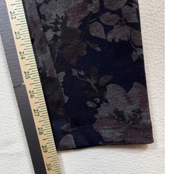 Tribal Womens Legging,Medium Navy Floral Stretch Pull On Slim Fit Pants - Picture 3 of 8